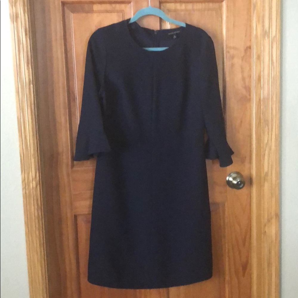 Navy blue shift dress with sleeves
